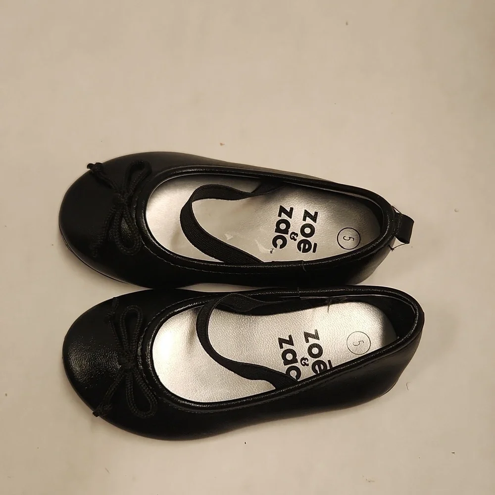 Zoe & Zac Girls Shoes Size 5 Black Mary Jane Flats